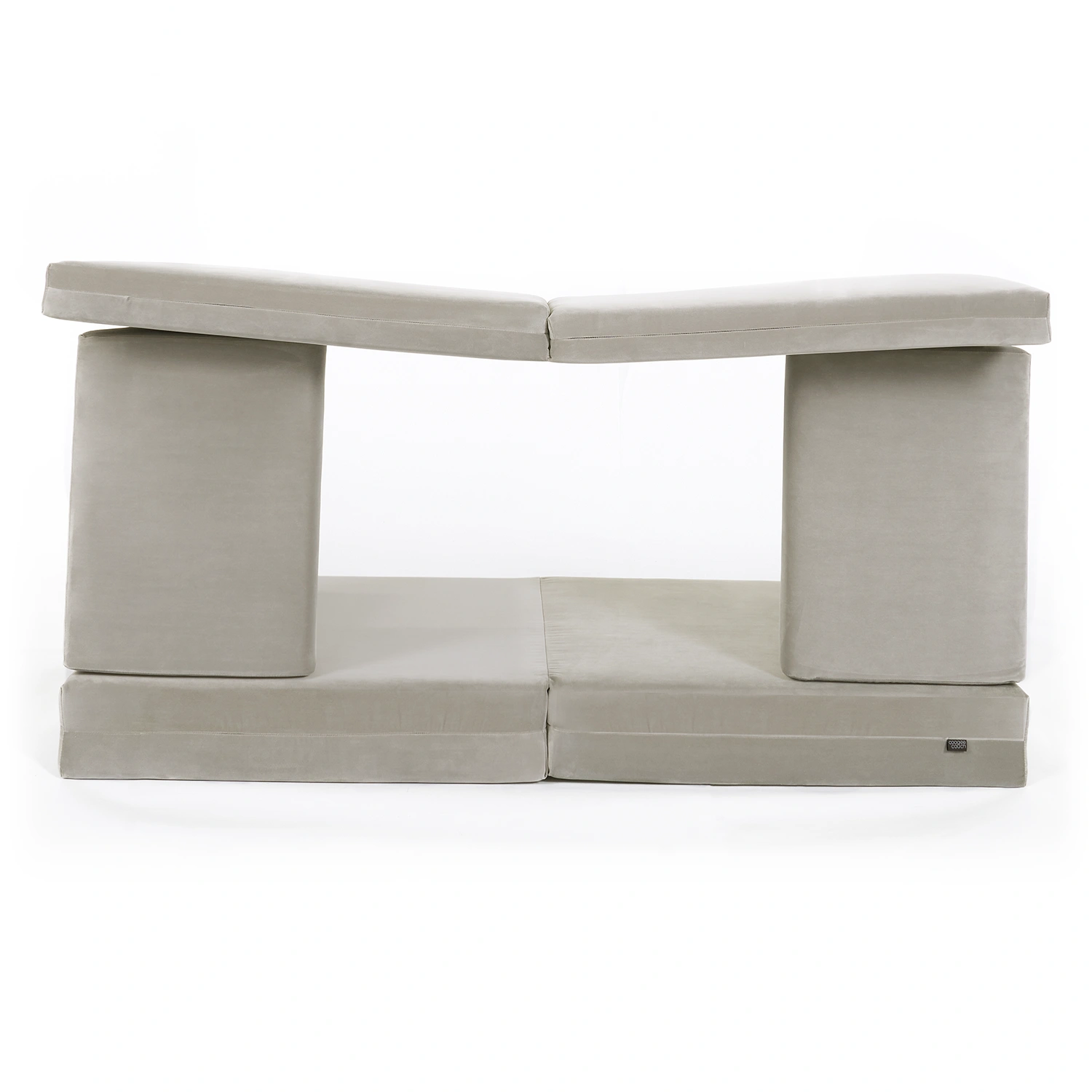 coogeecouch | Kindersofa | Serie: fairymuchfun | Farbe: steel-grey grau | Ansicht: Front Höhle | made in Germany