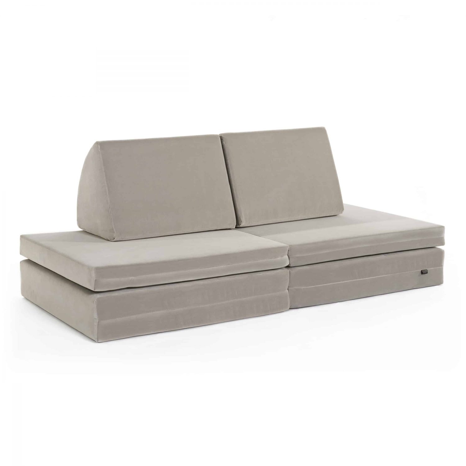 coogeecouch | kids sofa | series: fairymuchfun | color: steel-grey gray | view: front slanted | made in Germany