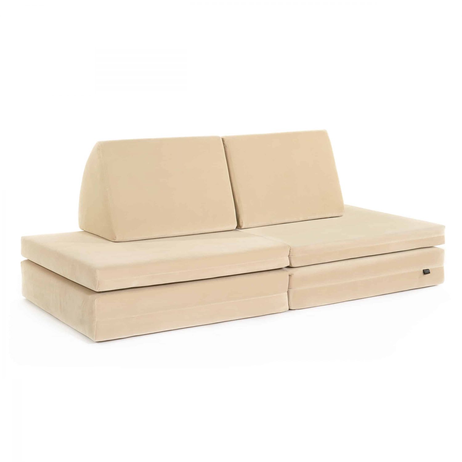 coogeecouch | kids sofa | series: chasingthesand | color: linen-white beige | view: front slanted | made in Germany