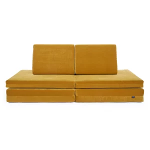 coogeecouch | Kindersofa | Serie: tesoro-de-oro | Farbe: amber-gold gold | Ansicht: Front | made in Germany