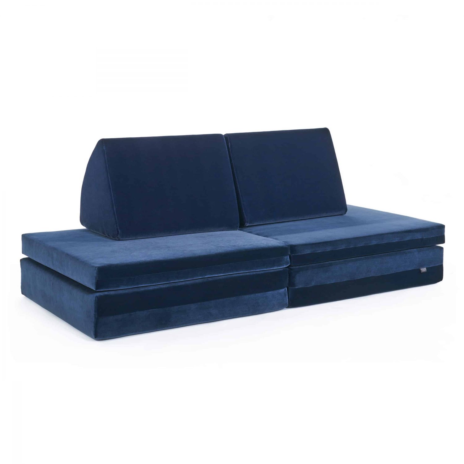 coogeecouch | children's sofa | series: youniverse | color: night-blue dark construction | view: front slanted | made in Germany