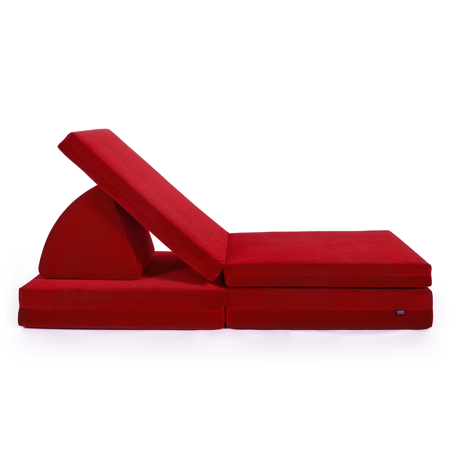 coogeecouch | Kindersofa | Serie: scuderia-fantasia | Farbe: chilli-red hellrot | Ansicht: Front Lounge | made in Germany