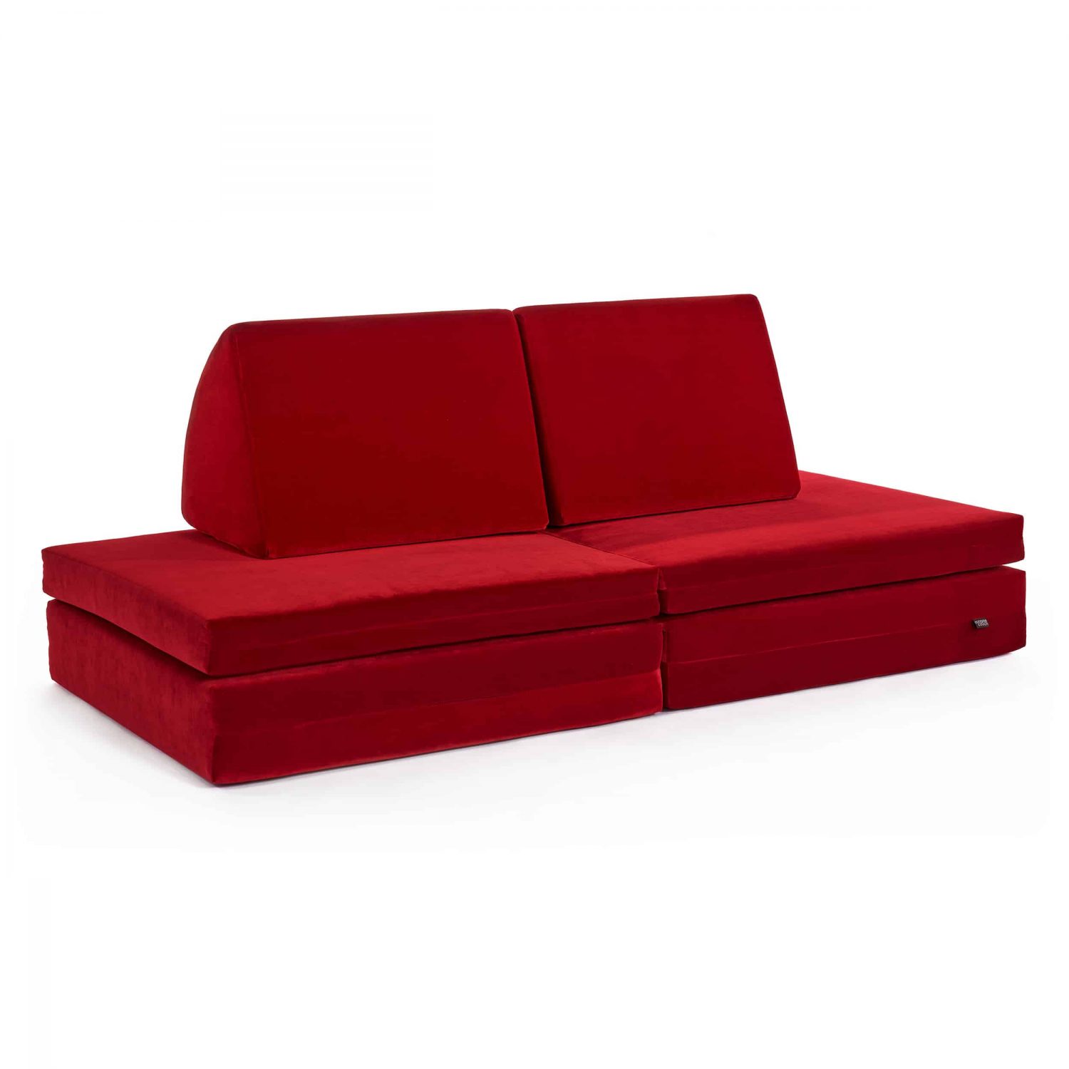 coogeecouch | kids sofa | series: scuderia-fantasia | color: chilli-red light red | view: front slanted | made in Germany