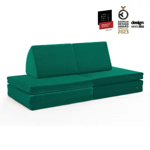 coogeecouch | 3 Awards | German Design Award 2023 | Kindersofa | Serie: limited-edition-no1 | Farbe: energizing-green | Ansicht: Front schräg | made in Germany